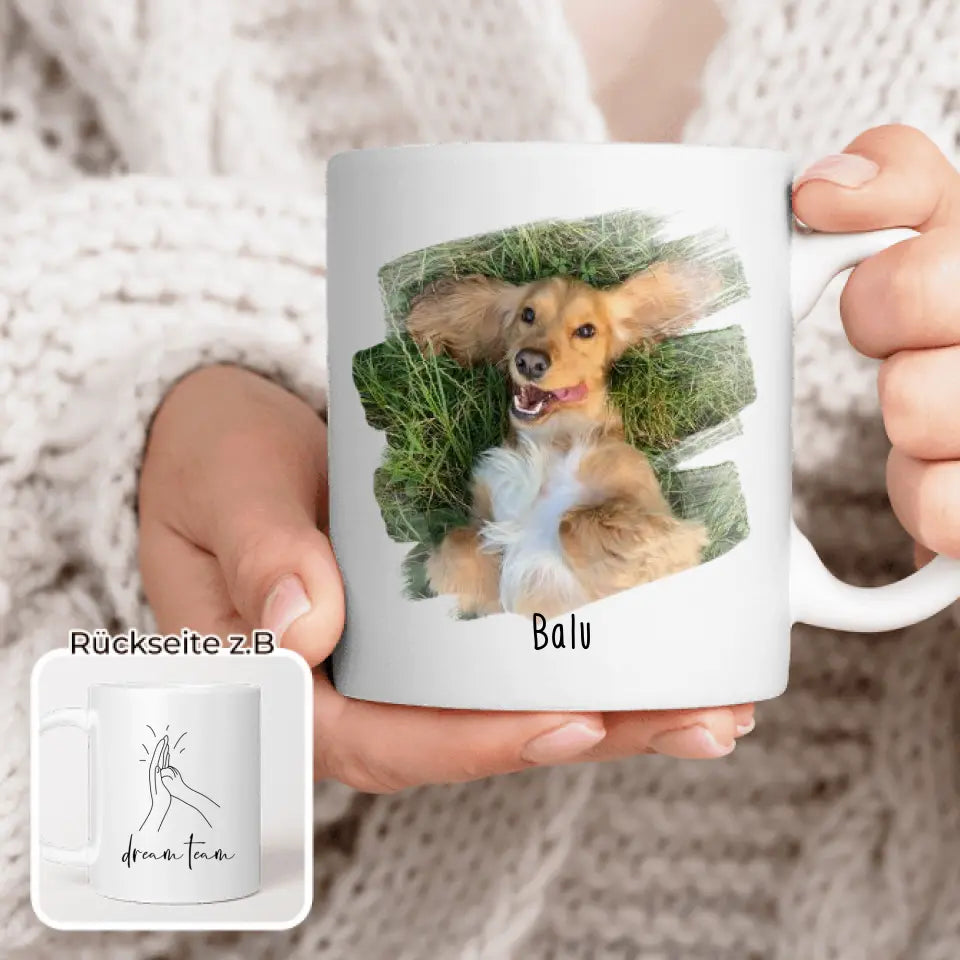 Personalisierte Tasse - Eigenes Hundebild + Name