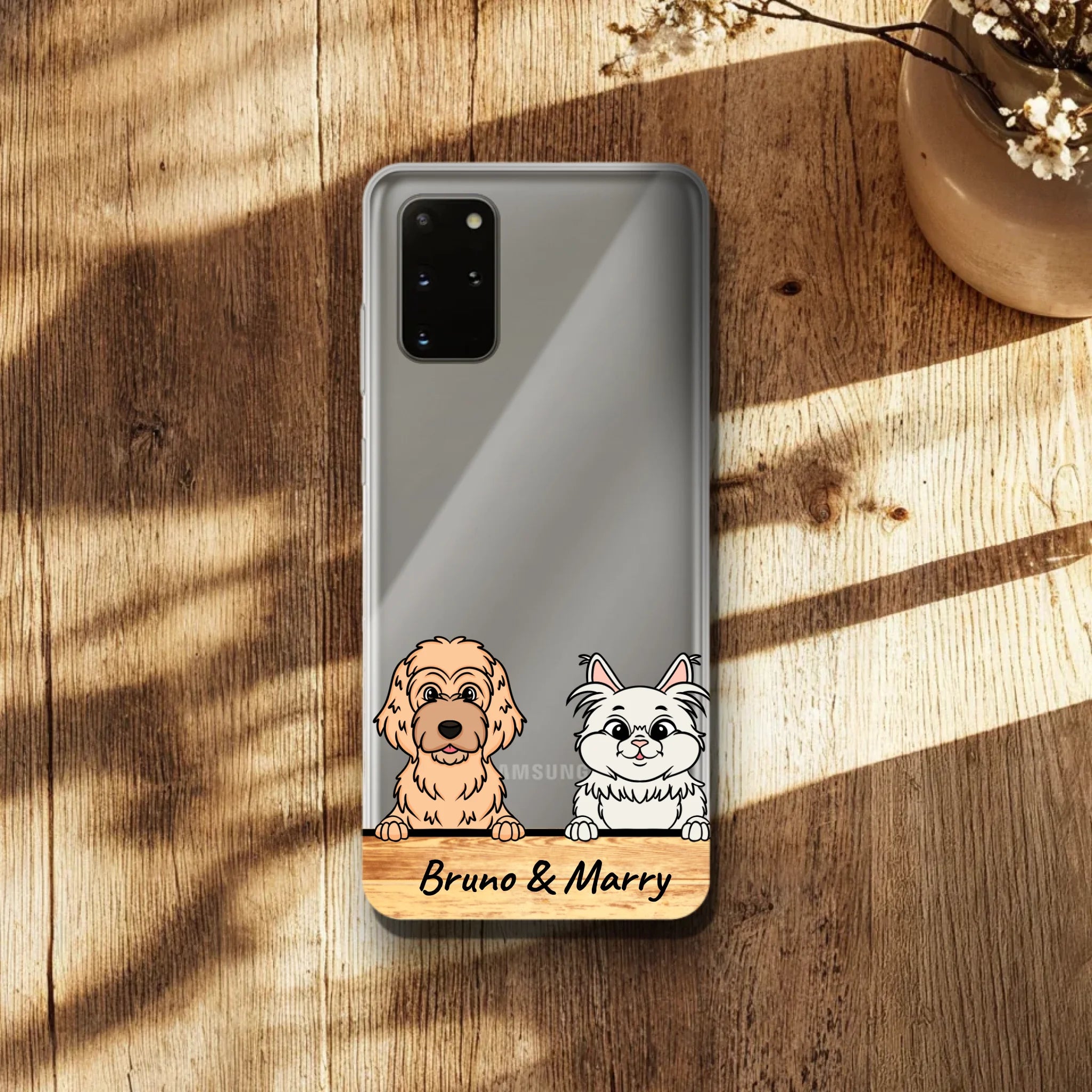 Personalisierte Handyhülle mit 1-6 Hunden/Katzen - Samsung