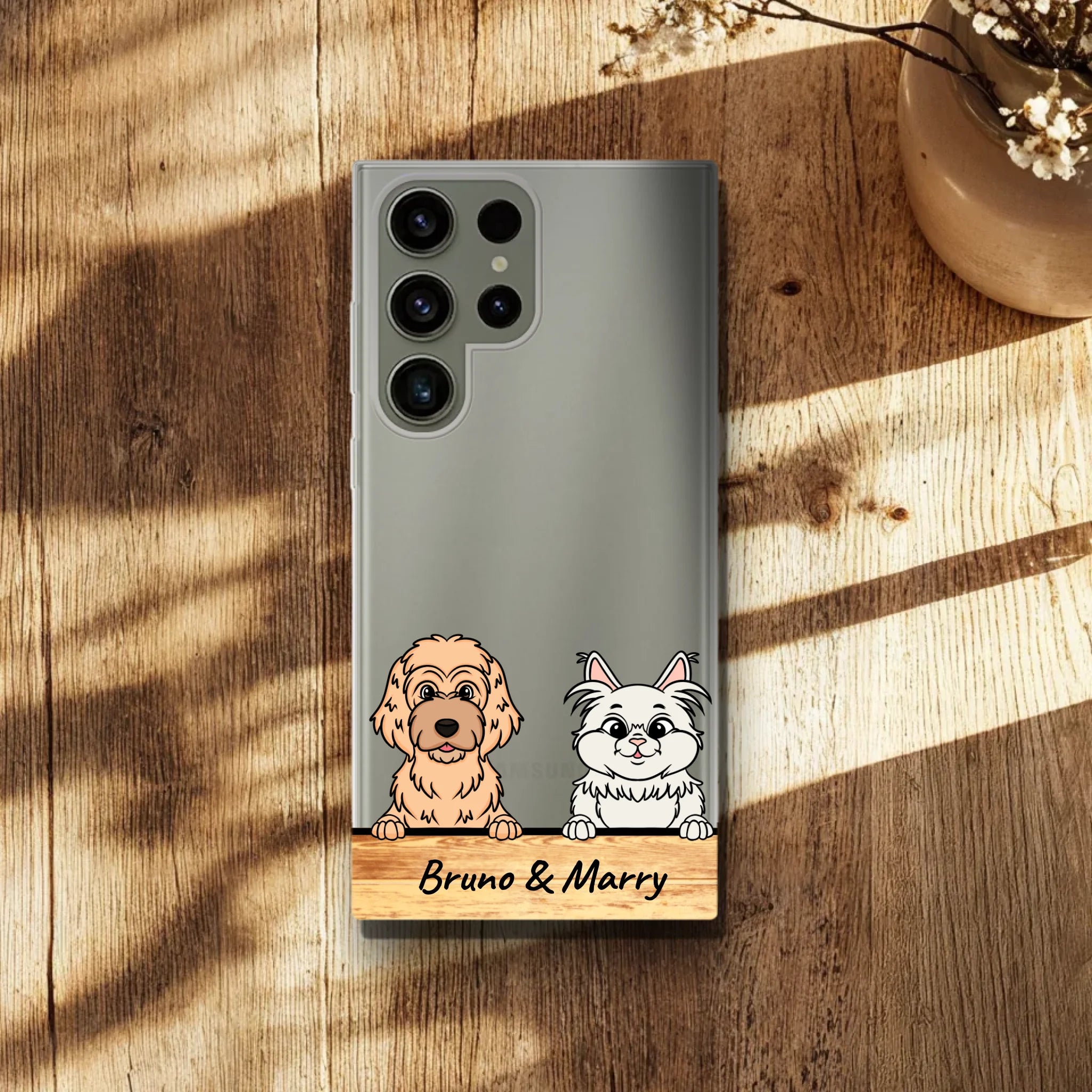 Personalisierte Handyhülle mit 1-6 Hunden/Katzen - Samsung