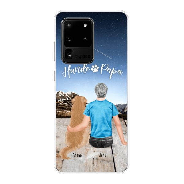 Personalisierte Handyhülle mit 1 Mann + 1 Hund/Katze - Samsung