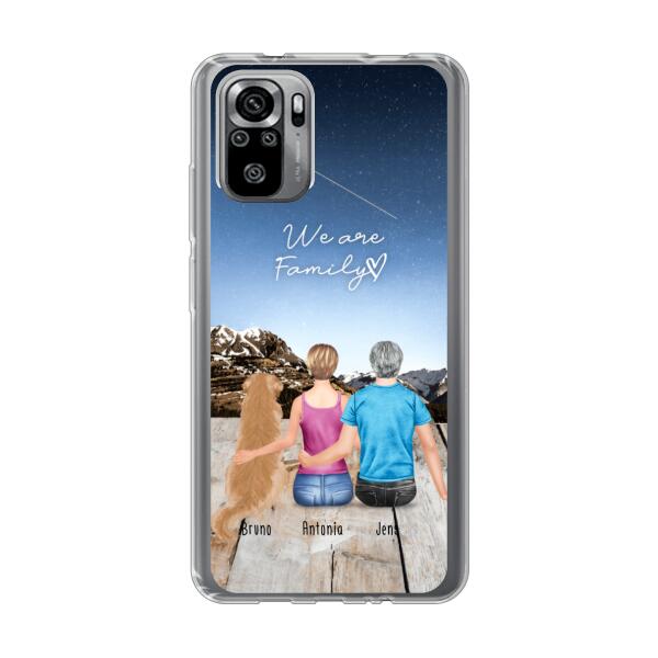Personalisierte Handyhülle mit 1 Frau + 1 Mann + 1 Hund/Katze - Xiaomi