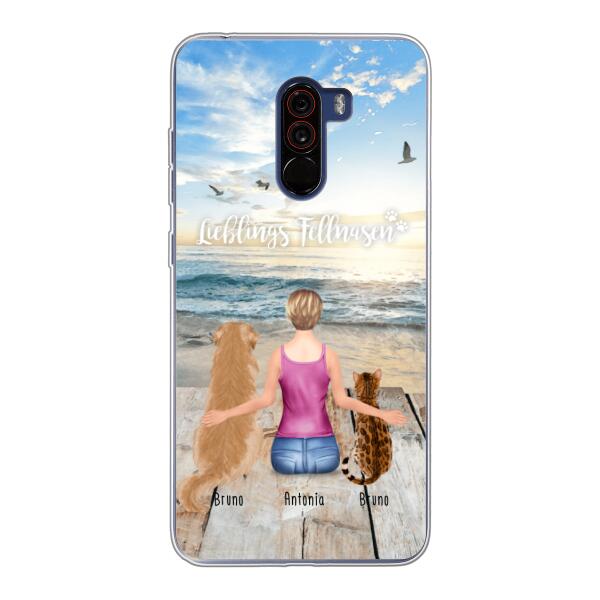 Personalisierte Handyhülle mit 1 Frau + 2 Hunde/Katzen - Xiaomi