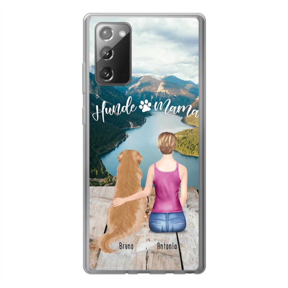 Personalisierte Handyhülle mit 1 Frau + 1 Hund/Katze - Samsung