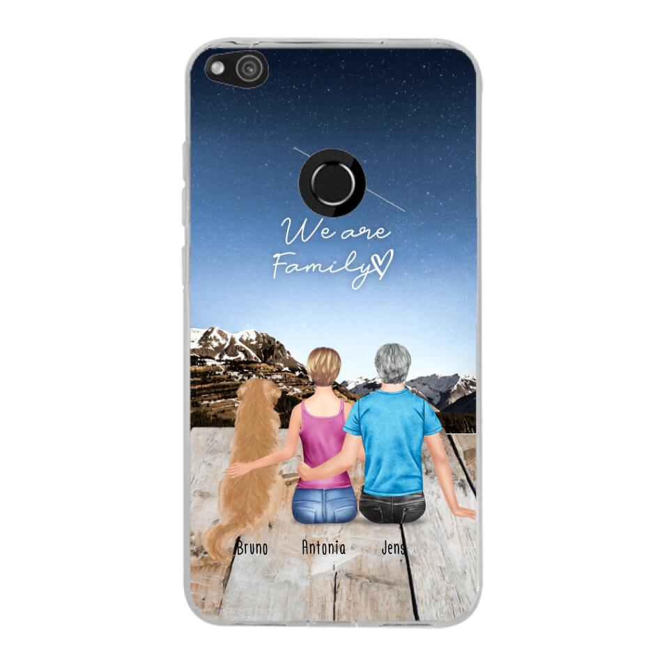 Personalisierte Handyhülle mit 1 Frau + 1 Mann + 1 Hund/Katze - Huawei