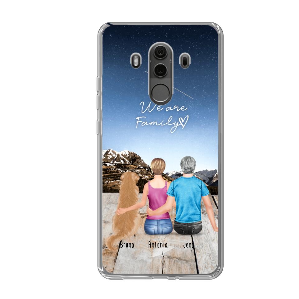 Personalisierte Handyhülle mit 1 Frau + 1 Mann + 1 Hund/Katze - Huawei
